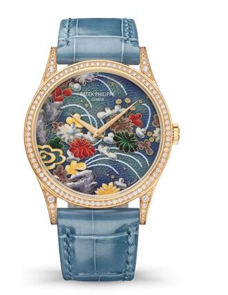 Cheapest Patek Philippe Watch Price Replica Calatrava 5077 Kimonos with Floral Patterns 5077/100R-057 Rose Gold